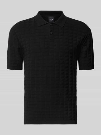 A|X Armani Exchange Regular Fit Poloshirt aus Viskose-Mix Modell Maglia in Black, Gr&ouml;&szlig;e XL