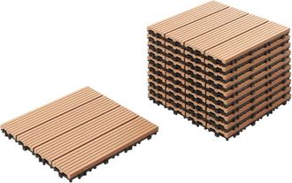 Beliani Beliani - Suelo De Exterior De Compuesto Wpc Baldosas Resistentes A La Intemperie Marr&oacute;n Claro Ateleta
