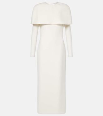 SAFiYAA Bridal Gullu caped crepe midi dress