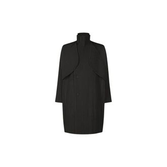 Issey Miyake Jassen, Heren, Zwart, L, Single-Breasted Coats