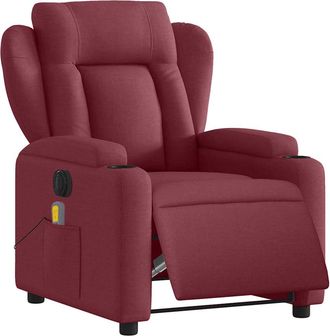 vidaXL Vidaxl - Sill&oacute;n De Masaje Reclinable El&eacute;ctrico Tela Rojo Tinto