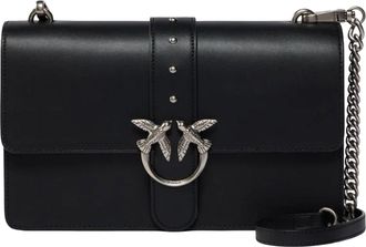 Pinko Black Love Bag One Medium Leather Shoulder Bag