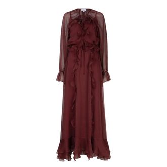 Dante6 Elivia Chiffon Maxi Jurk - Dames - Jurken - Rood - Maat: S Chiffon