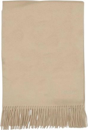 Max Mara Accessoires, Dames, Beige, ONE Size, Kasjmier, Cashmere Fringe Scarf