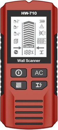 OEM Detector De Metales Con Puntero - Buscador De Vigas - B&uacute;squeda En Paredes - Pantalla Lcd - 17,4 Cm - Rojo
