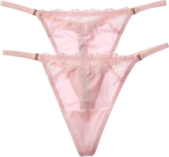 Le Mystere 2Pk Lace Allure Micro Thong