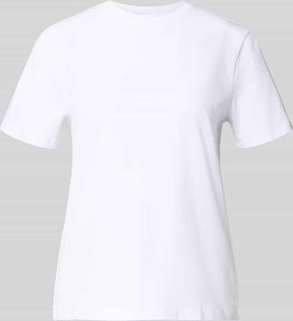 Vila T-Shirt mit geripptem Rundhalsausschnitt Modell NORA in Weiss, Gr&ouml;&szlig;e XS