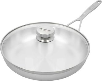 Demeyere Industry 5-Ply 11-inch Stainless Steel Fry Pan with Lid