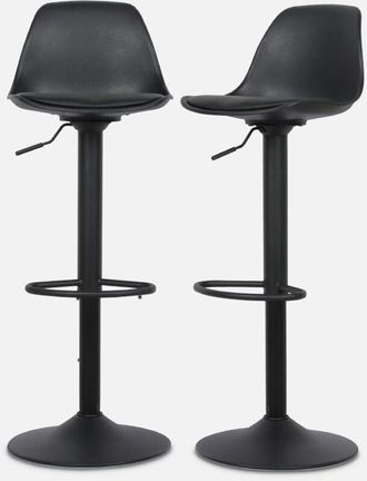 Sweeek Taburete de bar regulable con imitación cuero, set de 2