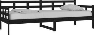 vidaXL Sof&aacute; Cama Madera Maciza De Pino Negro 80x200 Cm Vidaxl