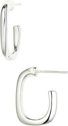 Argento Vivo Rectangle Hoop Earrings in Silver at Nordstrom Rack