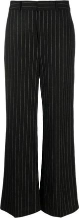 Ralph Lauren Kaitlen Ankle Geplooide Broek - Dames - Wijde Broeken - Zwart - L - Linnen - Broeken