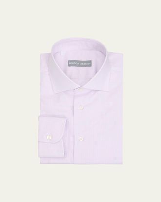 Bergdorf Goodman Mens Cotton Micro-Check Point Collar Dress Shirt
