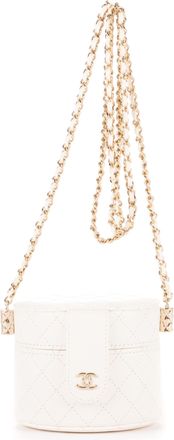 Chanel Pre-owned Womens Cosmetic Vanity Chain Crossbody Shoulder Bag - White - One Size