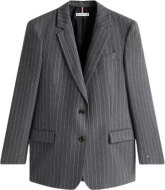 Tommy Hilfiger Vests - Dames - Blazers - Grijs - S - Leer - Jassen