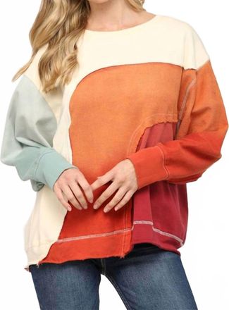 Fate Color Block Oversized Sweatshirt In Multi