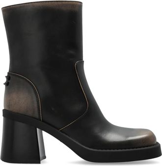 Coach Gehakte enkellaarzen Scuplt - Dames - Laarzen met Hak - Bruin - 35 1/2 EU - Leer - Schoenen