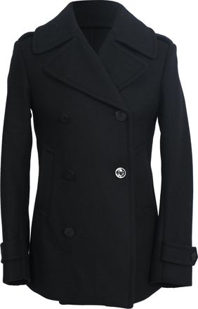 Ralph Lauren Logan Double-Breasted Peacoat in Black Wool