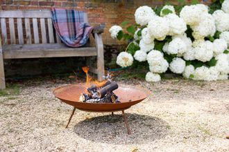 PRIMROSE Corten Steel Fire Pit Round Bowl 61cm Round in Red