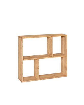 Deco Wood Mueble auxiliar de madera maciza en tono marr&oacute;n claro