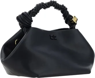 Ganni Womens Bou Handbag Black Calf Leather Bos Taurus Handbags Hand Bags