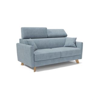 Divani.Store Divani.store - Francy Sof&aacute; Cama Con Reposacabezas Ajustables 180 Cm (mat. 140x197) Azul Claro