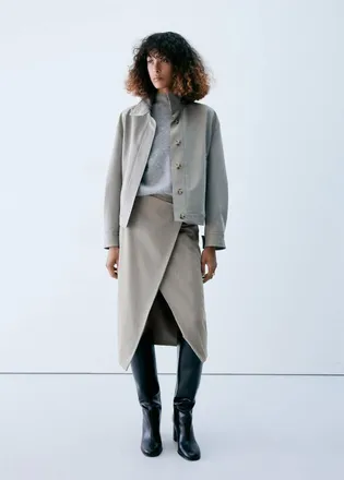 Mango Gonna midi con spacco marrone medio - Donna - 36 - MANGO