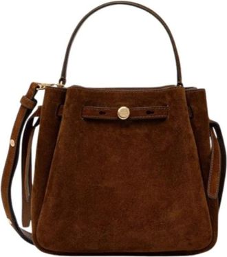 Tory Burch Romy Suede Bucket Bag - Bags - Mujer - Marr&oacute;n - ONE SIZE