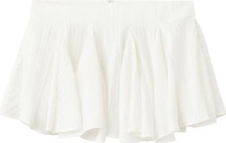 Mango Godet Ruffled A-Line Miniskirt in White at Nordstrom, Size 6