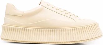 Jil Sander Chunky-Sole Fashion Sneakers - Dames - Sneakers - Beige - 39 EU - Leer - Schoenen
