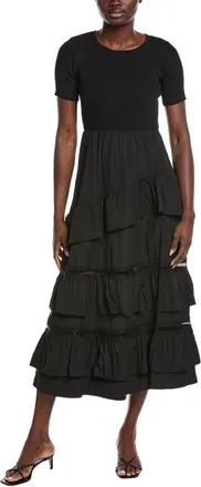 Gracia Half Knit Tiered Midi Dress