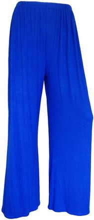 Generic Womens Plus Size Plain Palazzo Wide Leg Flared Ladies Trousers Pants UK 8-26 (XXL (20-22 UK), Royal Blue)