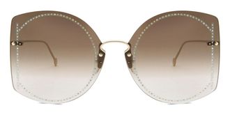 Ferragamo SF 196SR 703 Womens Sunglasses Gold Size 66
