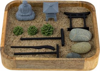 OEM Jard&iacute;n Zen De Madera 22cm X 18cm Relajaci&oacute;n Meditaci&oacute;n Armon&iacute;a