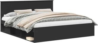 vidaXL Bed Frame with Headboard Black 180 x 200 cm Engineered wood vidaXL