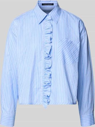 Luisa Cerano Luisa Cerano Hemdbluse mit R&uuml;schen und Brusttasche in Hellblau, Gr&ouml;&szlig;e 34