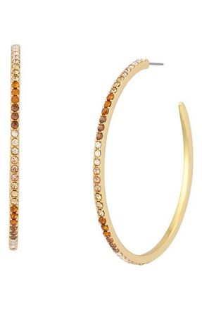 Kurt Geiger Pav&eacute; Large Hoop Earrings in Gold/Neutral at Nordstrom