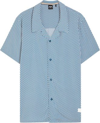 BOSS Boss Beach Patterned Woven Shirt - Blue - XL