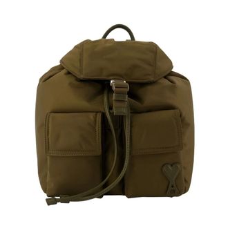 Ami Marcel Small Flap Backpack - Bags - unisex - Verde - ONE SIZE
