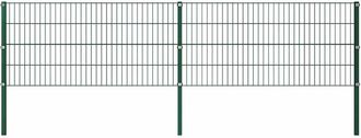 vidaXL Vidaxl - Panel De Valla Con Postes De Hierro 349x80 Cm Verde