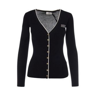 Elisabetta Franchi Dames, Truien, Zwart, Maat: XL Viscose