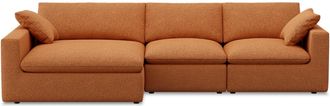 Castlery Modular Customized Wide Chaise Sectional Sofa with Machine Washable Covers and Feather-filled Cushions - Light Brown by Castlery