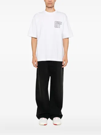 Off-white Logo-Print Jersey T-Shirt - White