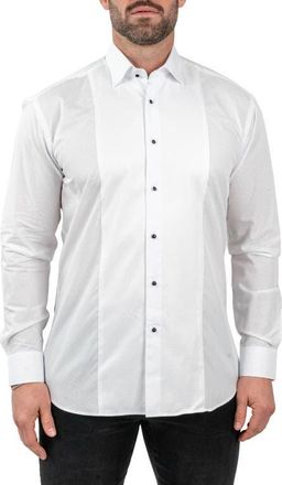 Maceoo Ceremony Stardust Colorblock Button-Up Shirt in White at Nordstrom, Size 4
