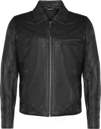 Infinity Leather Mens Classic Cow Hide Leather Biker Jacket