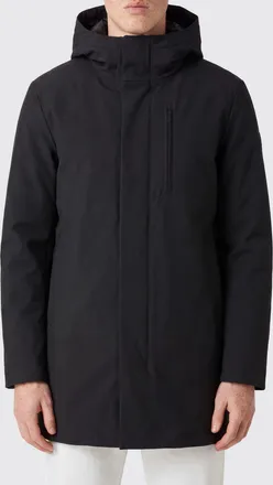 Duno Knee-Length Viscose Blend Parka with Padded Hood