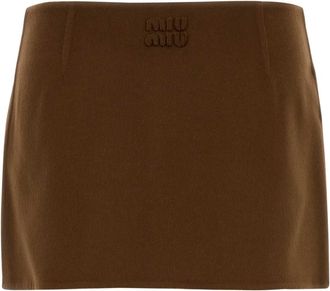 Miu Miu Womens Mini Skirt Brown