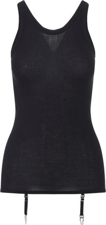 Christophe Lemaire Womens Seamless With Suspenders Top - Black Wool - Size Medium