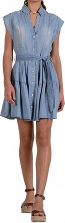 Elan Womens Sardinia Dress In Blue Denim