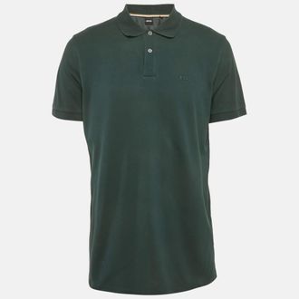 HUGO BOSS Boss By Hugo Boss Dark Green Cotton Pique Pallas Polo T-Shirt